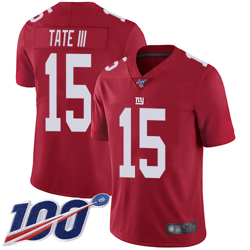 Men New York Giants #15 Golden Tate III Red Limited Red Inverted Legend 100th Season Football NFL Jersey->new york giants->NFL Jersey